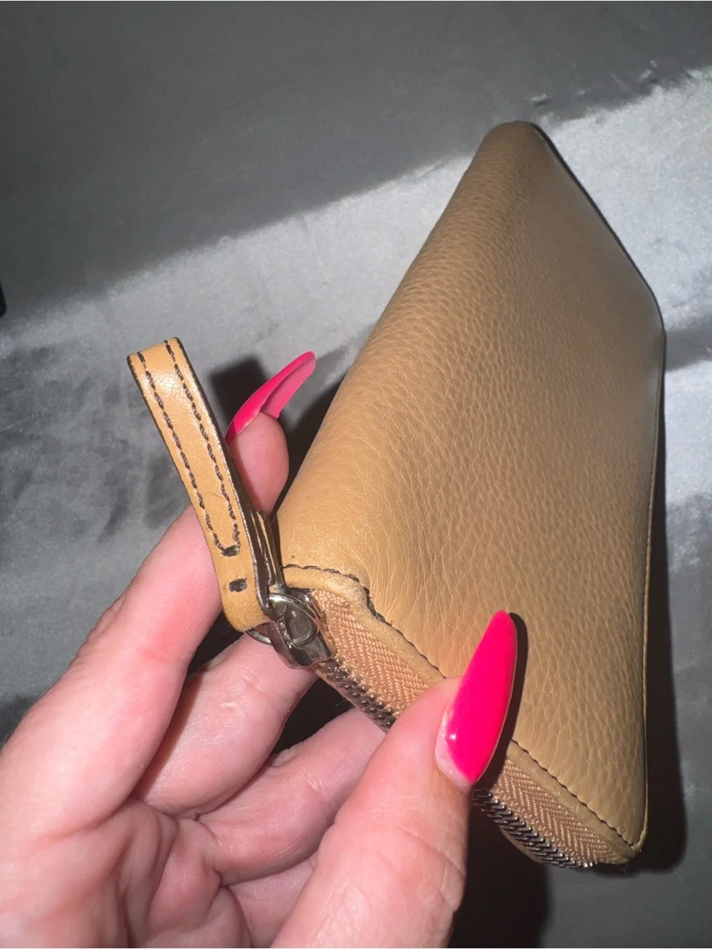 Coach Tan Leather Zip Wallet